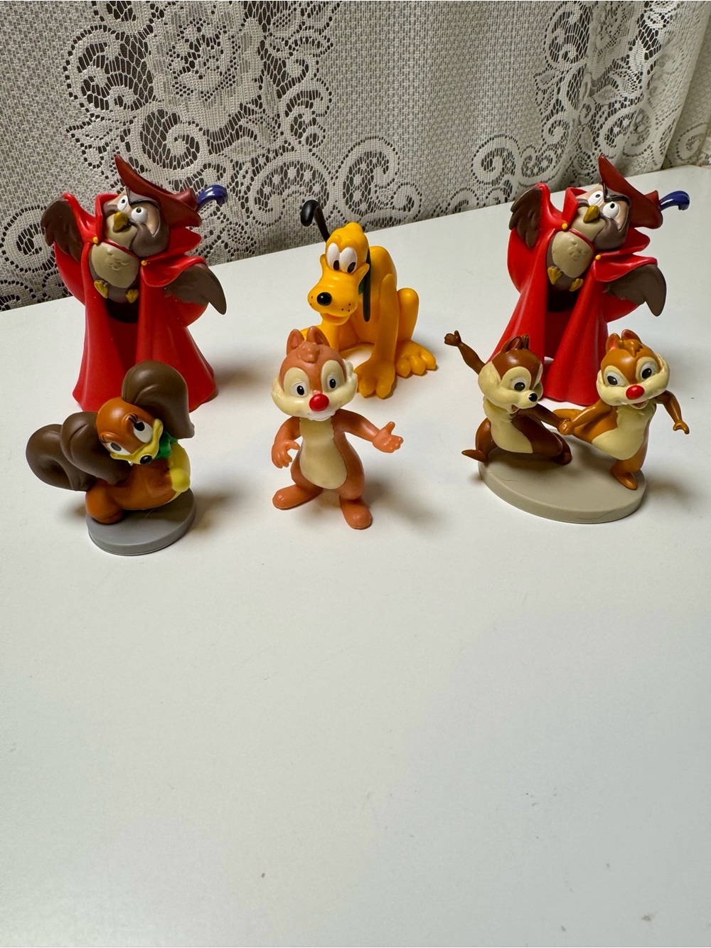 Vintage Disney PVC Figurine Lot- Rare Girl Squirrel, Sleeping Beauty, Pluto